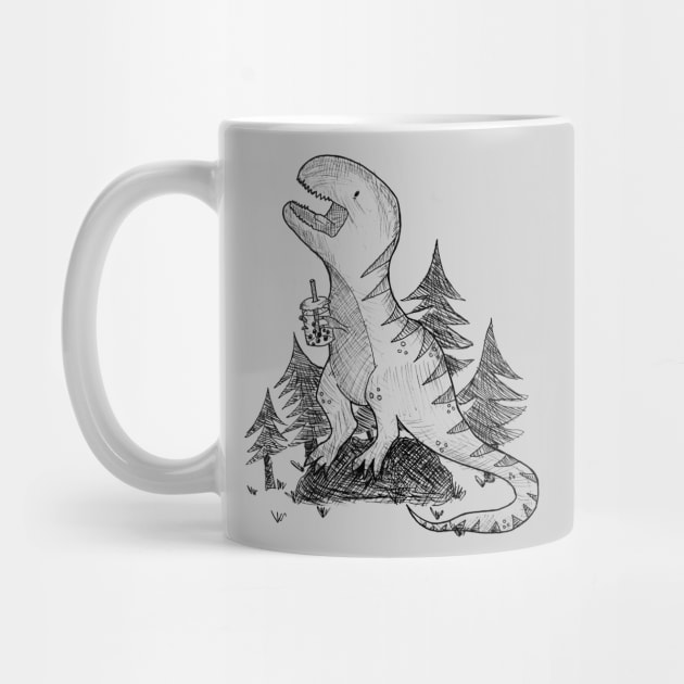 Boba Dino - dinosaur lover, bubble tea, funny gifts by Inspirational Koi Fish